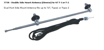 bild Double Side Mount Antenna (chrome) to-67 T-1 or T-2